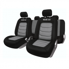 Καλύμματα Καθισμάτων Πολυεστερικό Γκρι-Μαύρο Σετ 4τμχ.